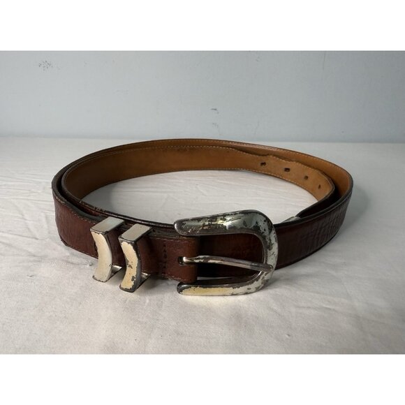 ORVIS Sporting Traditions Men’s Brown Leather Belt Sz 44 - Picture 1 of 10